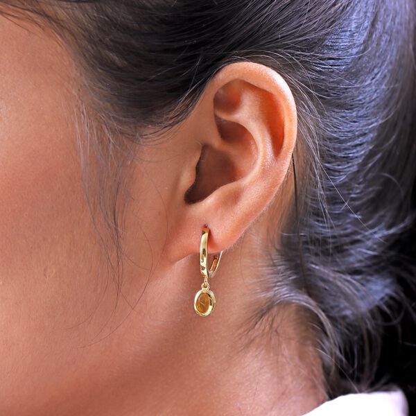 Salamanca Feueropal-Solit&auml;r-Ohrh&auml;nger, 925 Silber vergoldet, 0,61 ct. image number 3