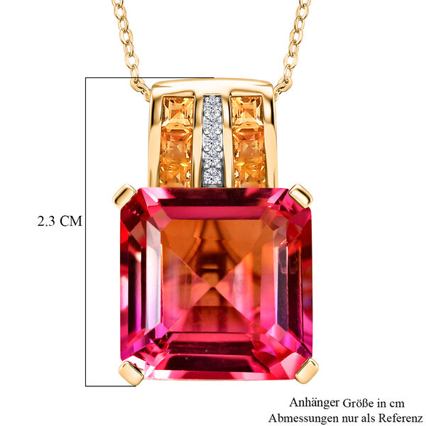 D'Joy Sunset Triplett Quarz, Citrin und Zirkon Anh&auml;nger mit 50cm Kette - 12,60 ct. image number 5