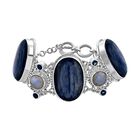 Sajen Silber - Kyanit, Regenbogen Mondstein Armband ca. 18.5 cm 925 Silber ca. 134.53 ct