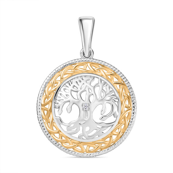 D joy Moissanit Anh&auml;nger 925 Silber platiniert und vergoldet