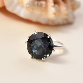 Farbwechsel-Alexandrit-Quarz-Triplette Ring, 925 Silber rhodiniert (Größe 17.00) ca. 9.74 ct