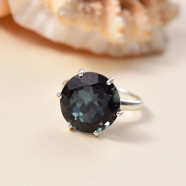 Farbwechsel-Alexandrit-Quarz-Triplette Ring, 925 Silber rhodiniert (Gr&ouml;&szlig;e 17.00) ca. 9.74 ct image number 1