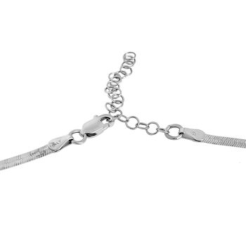 Italianische Fischgr&auml;t-Kette, ca. 45 cm mit 5 cm Extender, 925 Silber ca. 4,83g