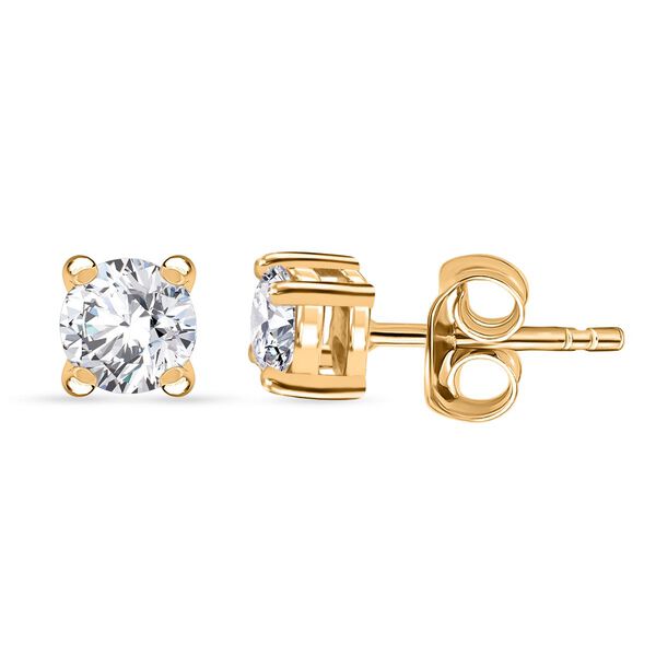 LUXURIANT DIAMOND - Lab Grown Diamant SI-GH Ohrringe 925 Silber 750 Gelbgold Vermeil ca. 0,50 ct.