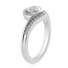 88 Facetten Moissanit Bypass Ring 925 Silber platiniert  ca. 0,57 ct image number 4