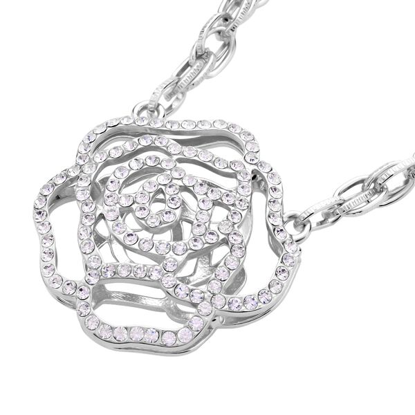 Wei&szlig;e Kristall-Halskette in Silberton, 50 cm - 1 ct. image number 3