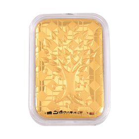 Gold-Barren mit Lebensbaum-Motiv in 999 Gold