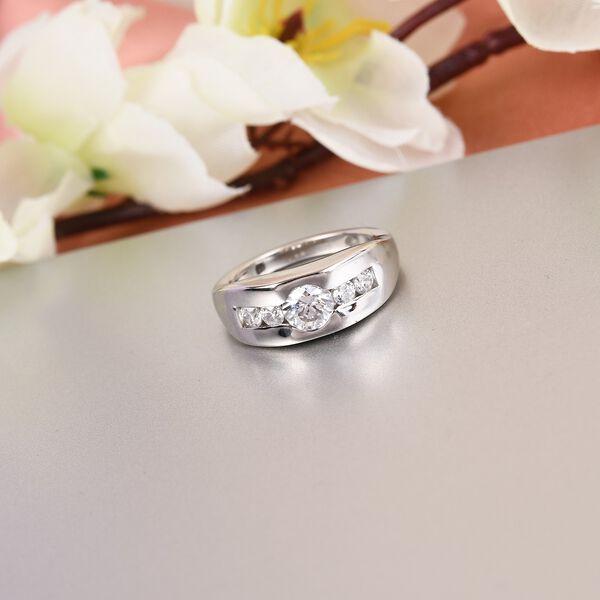 LUSTRO STELLA Hergestellt mit ZIRKONIA Ring 925 Silber Platin-&Uuml;berzug (Gr&ouml;&szlig;e 16.00) ca. 1,81 ct image number 2