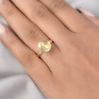 Handgearbeiteter Polki Gelber Diamant Fancy Solitär Ring 925 Silber 585 Vergoldet image number 2