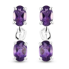 Afrikanischer Amethyst Ohrringe 925 Silber ca. 1,56 ct Afrikanischer Amethyst Ohrringe 925 Silber ca. 1,56 ct