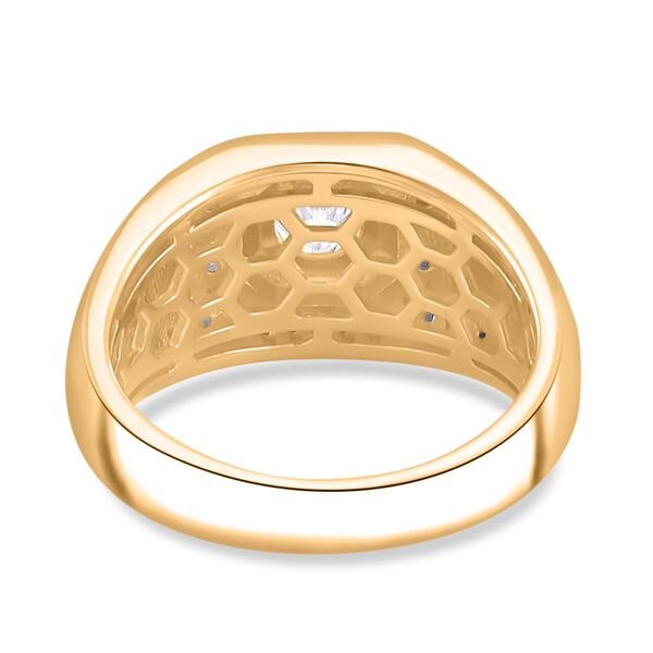 Moissanit Ring, 925 Silber Gelbgold Vermeil - 1,22 ct. image number 5