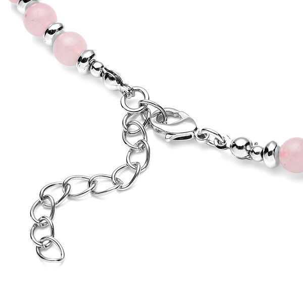 Rosenquarz Halskette in Silberton, 101,00 ct. image number 4