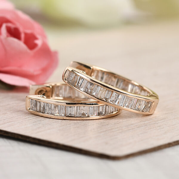 Diamant-Creolen in Gelbgold image number 2