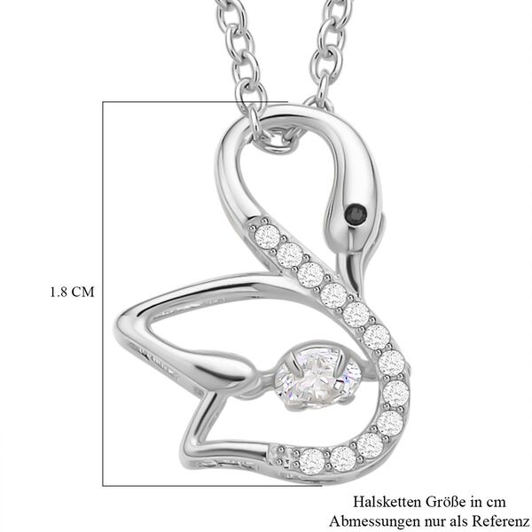 Weißer Zirkonia-Anhänger mit Edelstahl-Kette, 925 Silber rhodiniert ca. 0.60 ct image number 7