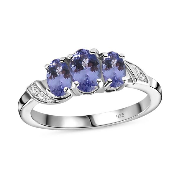 Tansanit Ring, 925 Silber rhodiniert, (Gr&ouml;&szlig;e 20.00) ca. 1.02 ct image number 4