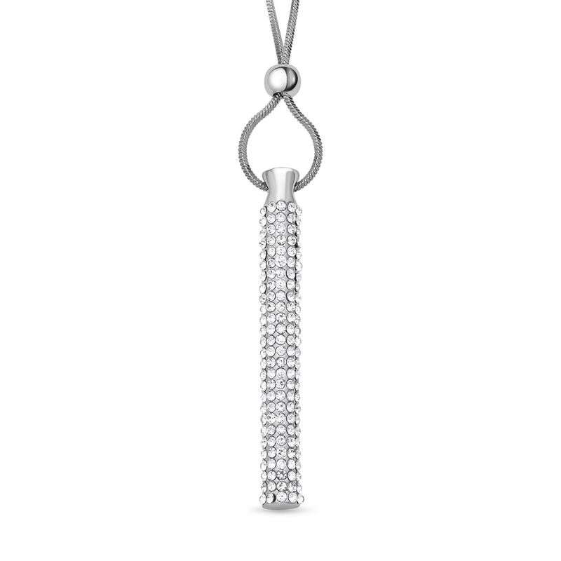 Weiße Kristall-Halskette in Silberton, 70 cm - 5 ct. image number 0