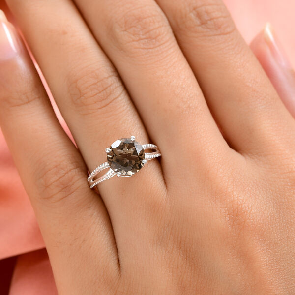 Rauchquarz Solit&auml;r Ring 925 Silber  ca. 2,74 ct image number 3