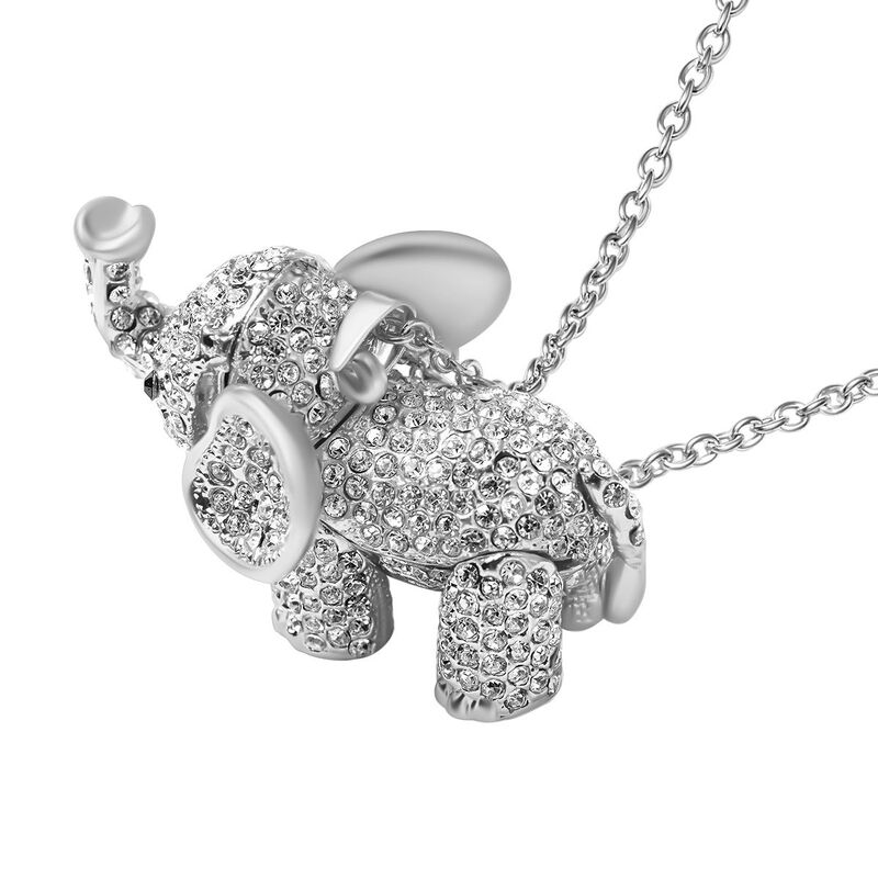 Kristall Elefant-Anhänger mit Kette, 60 cm | SHOPLC