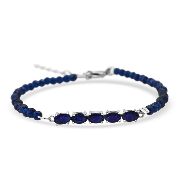 D'Joy Masoala Saphir (Fissure gefüllt) Armband ca. 19 cm mit 5 cm extender, 925 Silber rhodiniert ca. 5,69 ct. image number 0