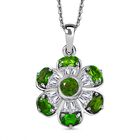 Natürlicher Chromdiopsid Schmuckset 925 Silber rhodiniert ca. 2,24 ct.