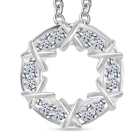 XOXO weißer kubischer Zirkonia-Anhänger mit 50cm Kette - 0,24 ct.