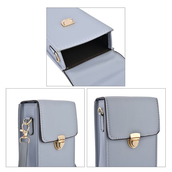 Crossbody Tasche mit RFID Schutz, 10,6x17,6x5cm, Riemen 117cm, blau image number 5