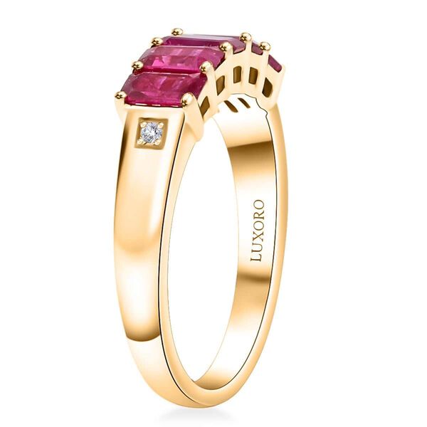LUXORO zertifiziert und gepr&uuml;ft AAA burmesischer Rubin und Diamant Ring in 585 Gold - 1,50 ct. image number 3