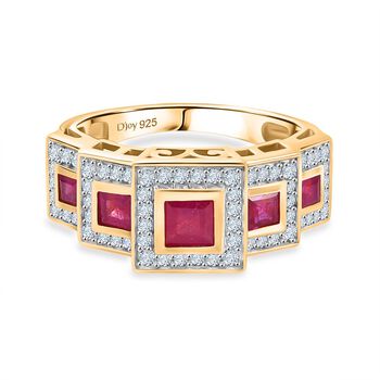 D'Joy Afrikanischer Rubin und Zirkon Ring - 1,85 ct.