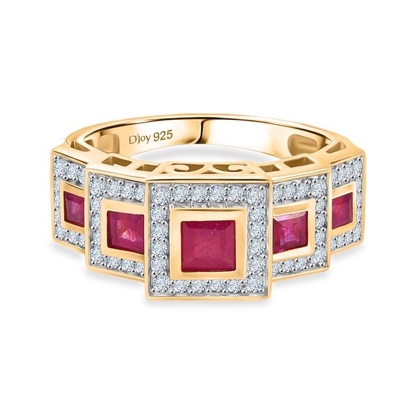 D'Joy Afrikanischer Rubin und Zirkon Ring - 1,85 ct.