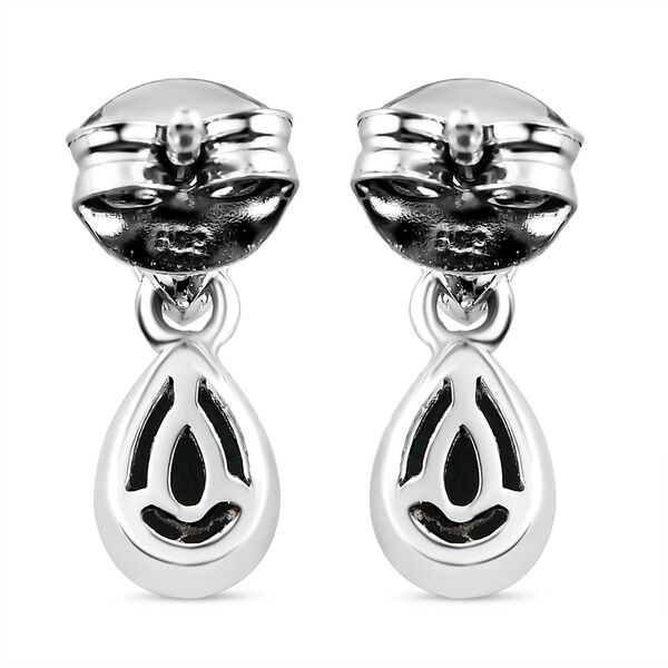 Grandidierit und wei&szlig;e Zirkon-Ohrringe, 925 Silber platiniert, ca. 0.84 ct image number 5