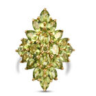 Natürlicher Peridot-Ring, 925 Silber vergoldet (Größe 16.00) ca. 9,49 ct image number 0