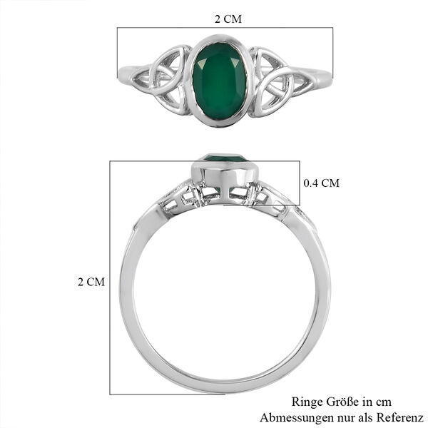 Grüner Onyx Ring 925 Silber platiniert  ca. 0,81 ct image number 7