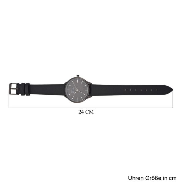 GENOA TIME - Armbanduhr Legierung, schwarzfarben, Zifferblatt Schwarz-Sunshine, 3 ATM wasserdicht image number 7