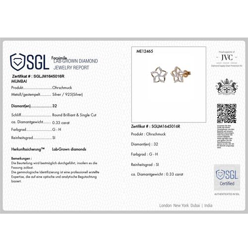 LUXURIANT DIAMOND- SGL zertifizierte SI-GH Labor Diamant Ohrringe - 0,35 ct. image number 4