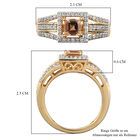 Golden kaiserlicher Topas und Zirkon Ring 925 Silber 585 Vergoldet image number 6