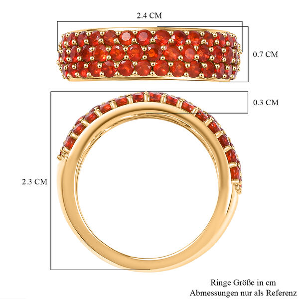 Mexikanischer Kirschfeueropal Ring 925 Silber 750 Gelbgold Vermeil (Größe 21.00) ca. 1.29 ct image number 6
