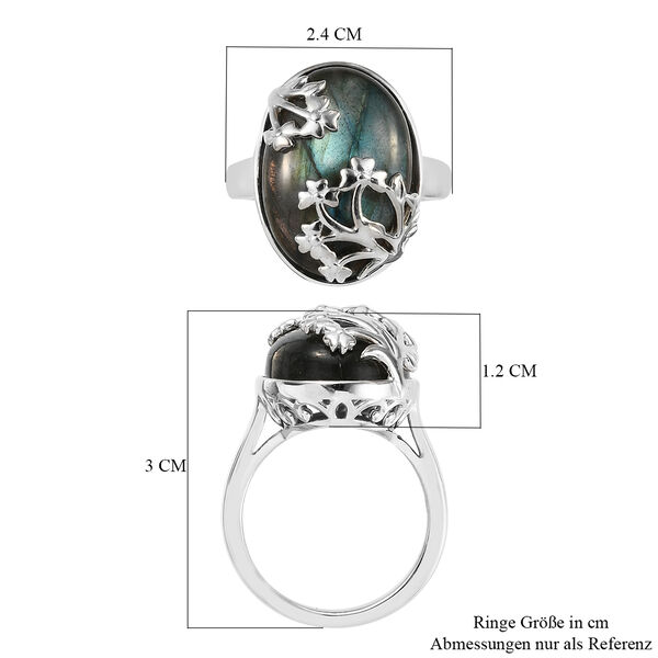 Labradorit Ring Messing Ionenbeschichtetes Platin  ca. 12,42 ct image number 7