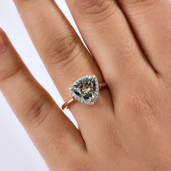 AAA Turkizit, Weißer Diamant Ring 585 Gold (Größe 17.00) ca. 2,79 ct image number 2