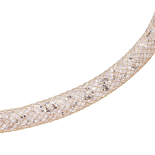 Wei&szlig;e Kristall-Halskette in Goldton, 49,5 cm - 85 ct. image number 4