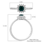 Blaugrüner Grandidierit und weißer Zirkon Ring 925 Silber platiniert (Größe 17.00) ca. 0,50 ct image number 6