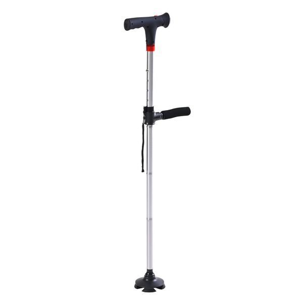 Klappbarer Smart-Walking-Stick mit drehbarem LED-Frontlicht und SOS-Alarm, Silber image number 3