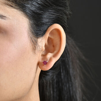 D'Joy afrikanische Rubin Ohrringe, 925 Silber platiniert - 2,44 ct.