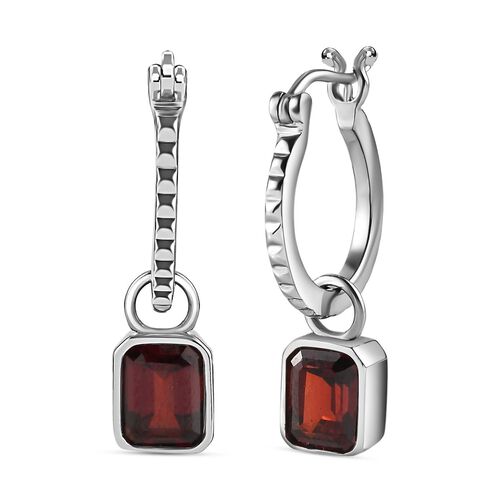 Roter Granat Ohrringe, Edelstahl ca. 3.94 ct image number 0