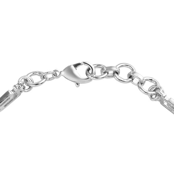 Rosa Quarz Armband ca. 19 cm Messing platiniert ca. 19,79 ct image number 4