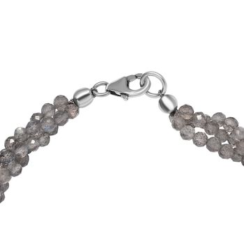 Labradorit Armband, ca. 19 cm, 925 Silber rhodiniert ca. 36.43 ct