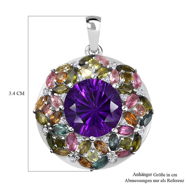 Afrikanischer Amethyst, mehrfarbiger Turmalin und Zirkon-Anh&auml;nger - 9,39 ct. image number 6