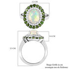 Natürlicher, äthiopischer Opal und natürlicher Chromdiopsid Halo-Ring, 925 Silber platiniert  ca. 2,41 ct image number 6
