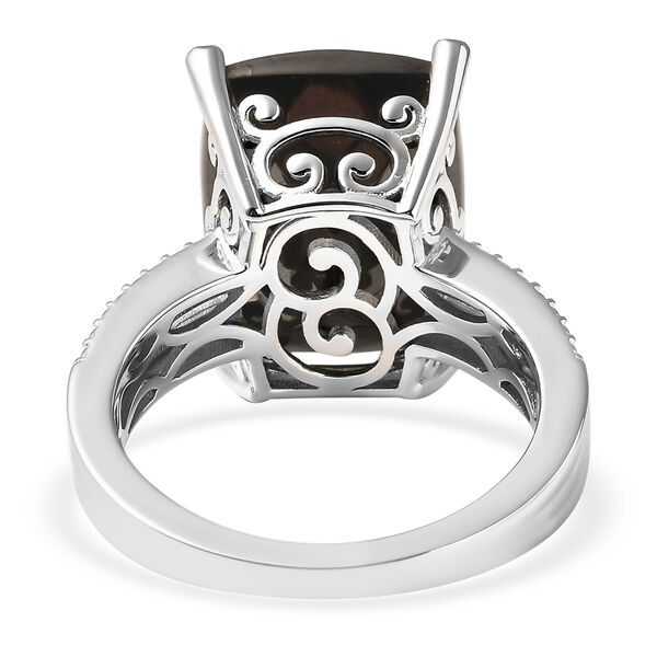 Elite Shungit und Zirkon Ring 925 Silber rhodiniert  ca. 7,28 ct image number 5