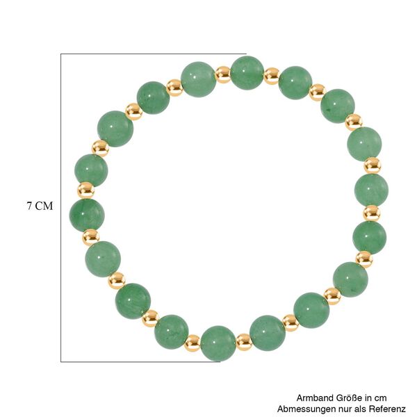 Gr&uuml;ner Aventurin Armband, flexibel, vergoldet ca. 60.00 ct image number 4