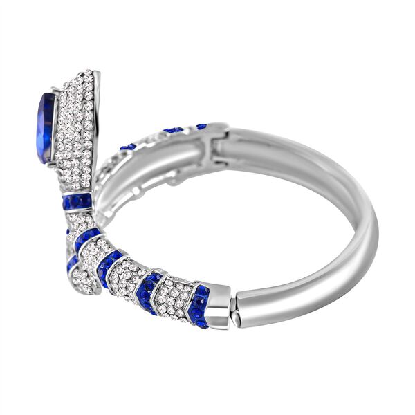 Blauer und wei&szlig;er Kristall-Armreif, 18 cm image number 3